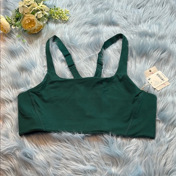 NWT Free People Movement X Hatch Never Better Square Neck Garden Green Bra M - Picture 2 of 10